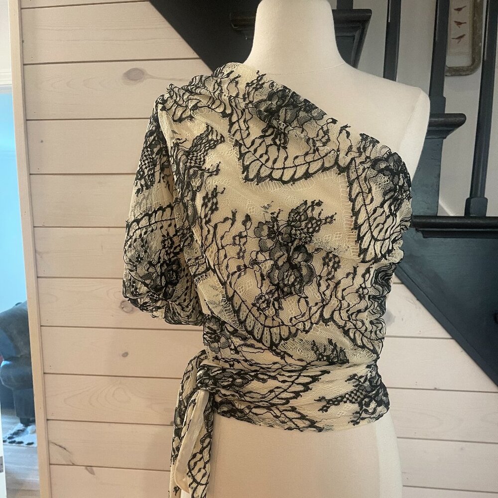023 Anthropologie Dolan Ruched One-Shoulder Top Size Small - Picture 5 of 9